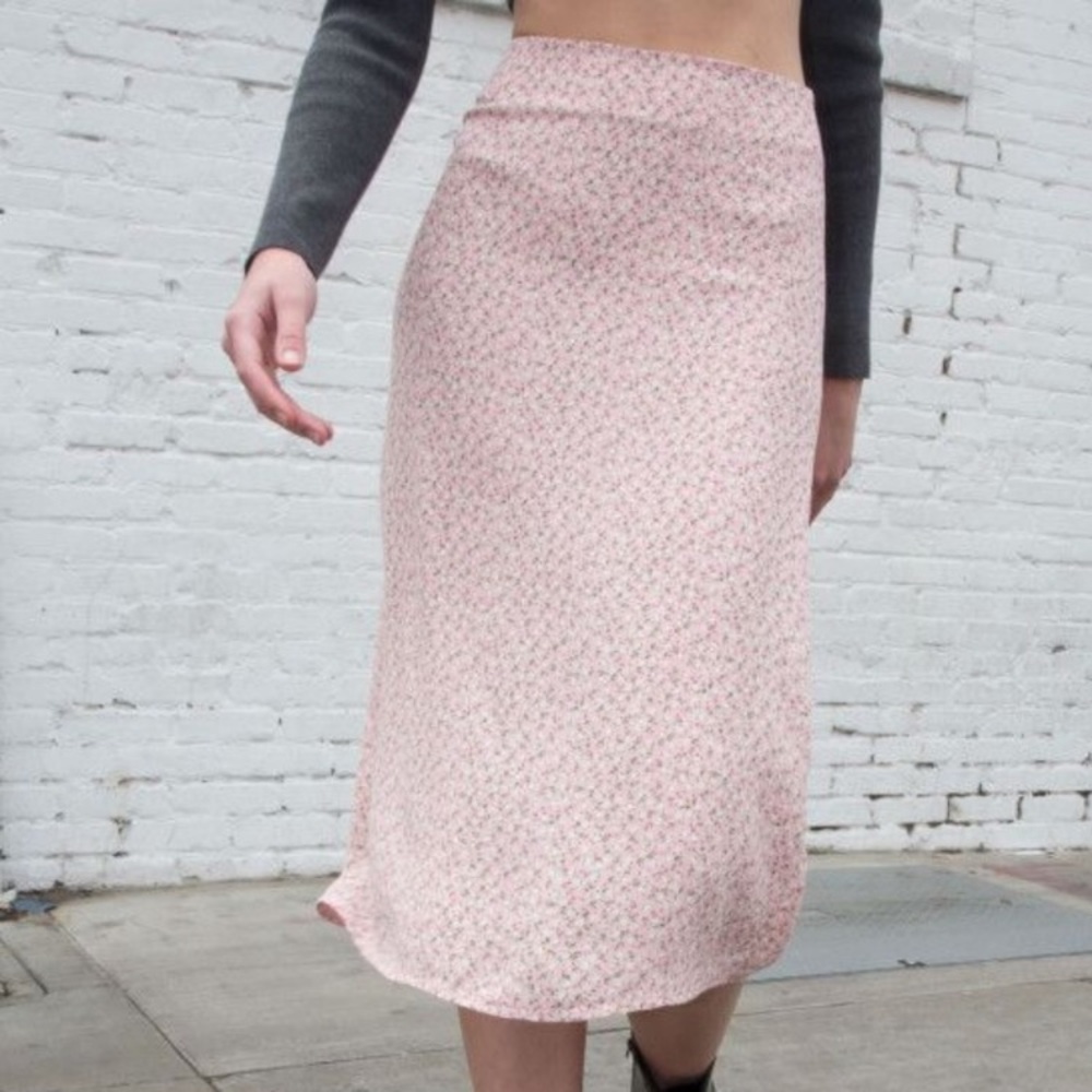 Brandy Melville Pink Floral Phoebe Skirt